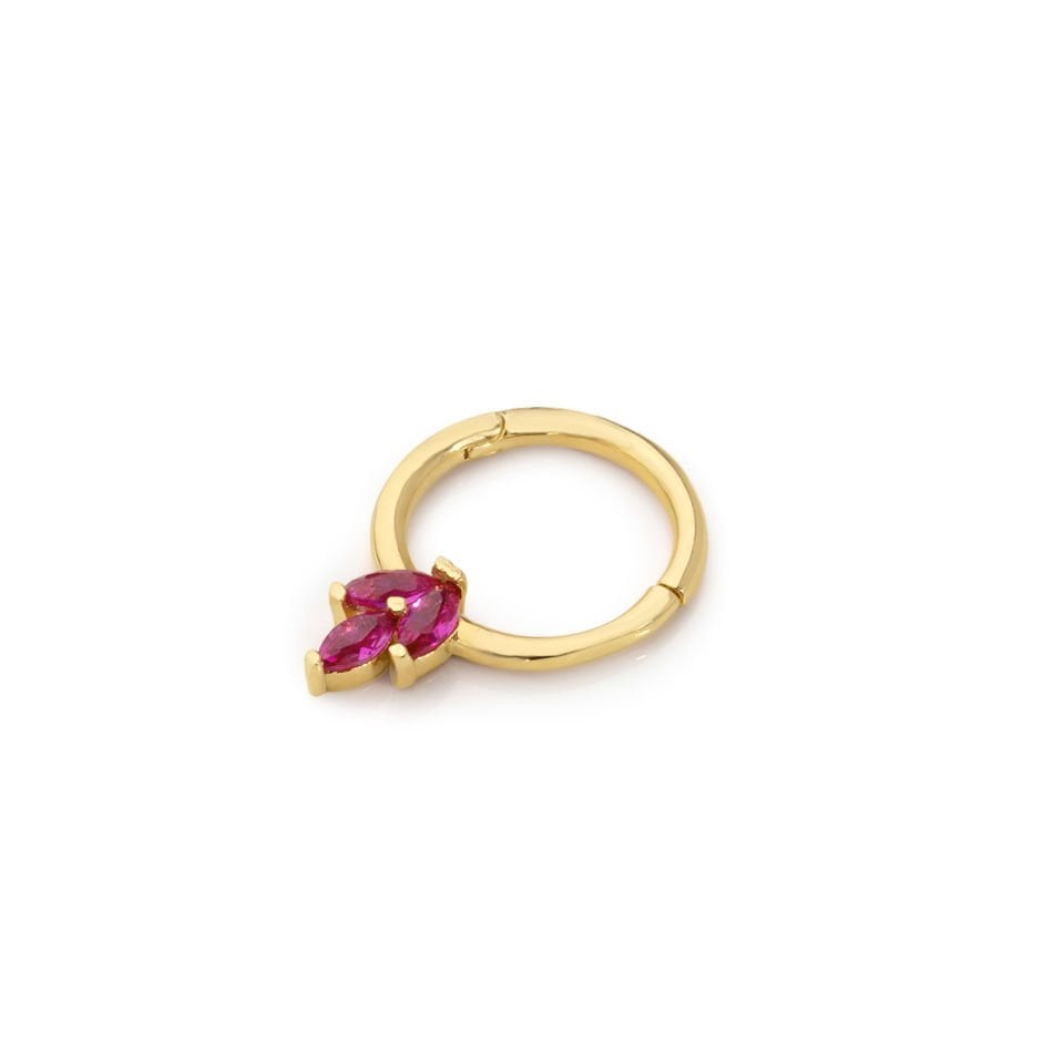 Üçlü Kırmızı Markiz Helix Piercing