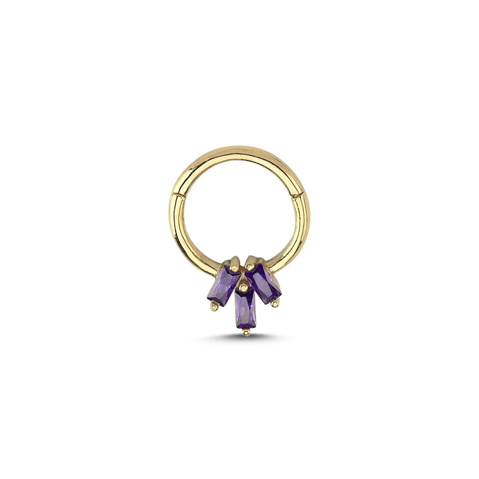 Üçlü Mor Baget Helix Piercing