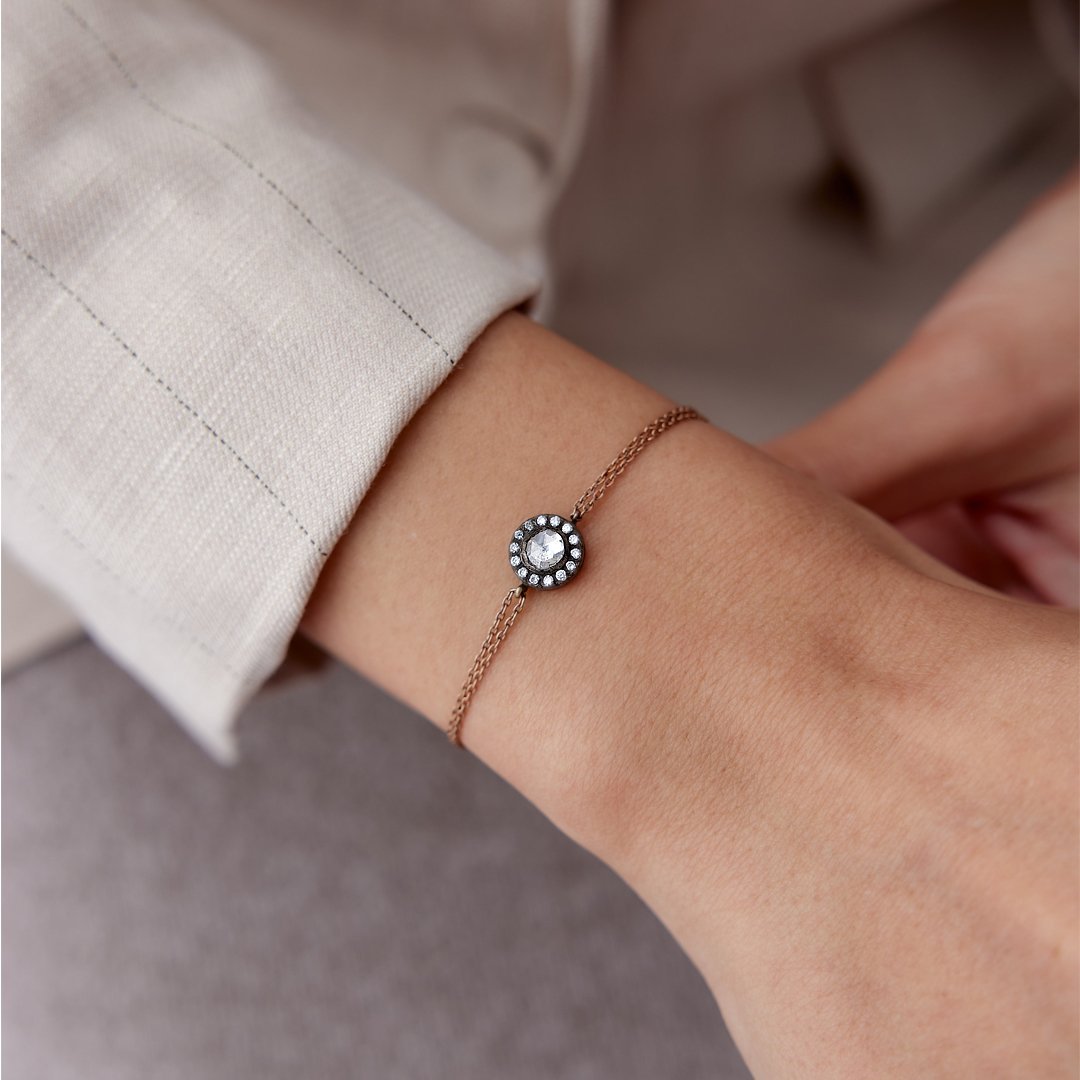 0.30 Ct Elmas Çiçek Bileklik