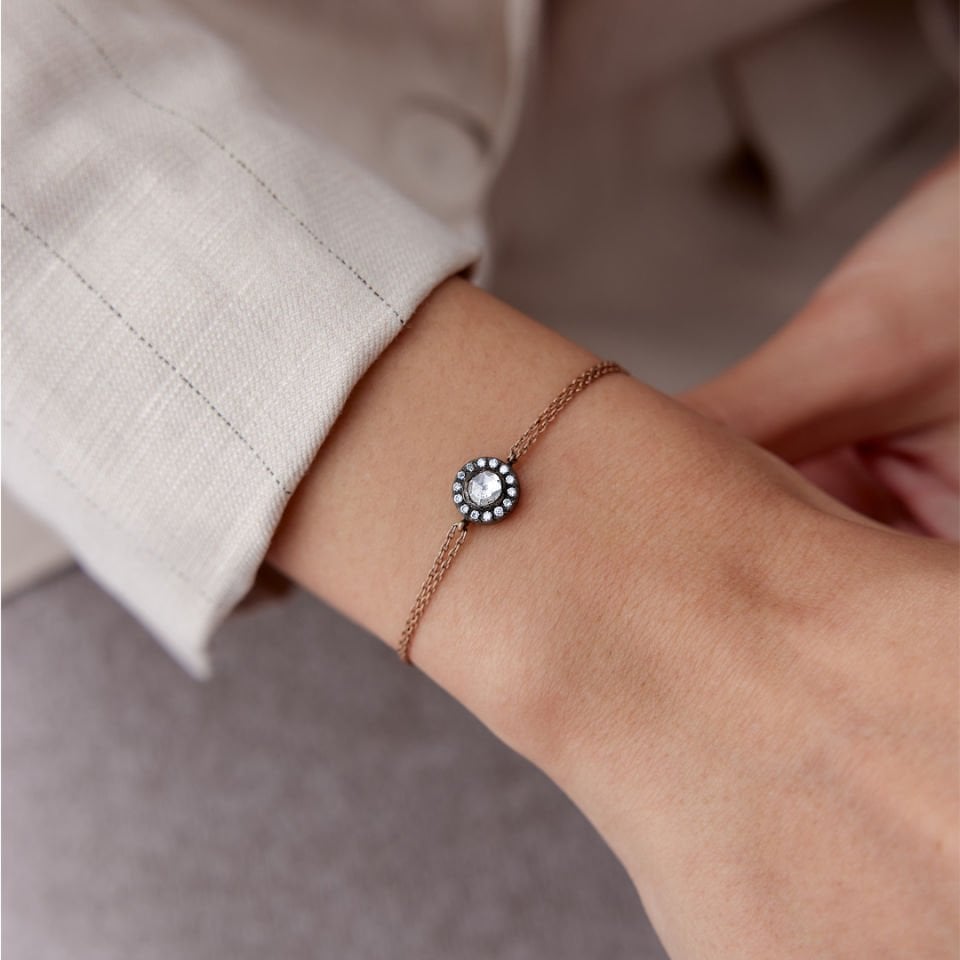 0.30 Ct Elmas Çiçek Bileklik