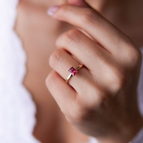 Pink Mini Baget Yüzük