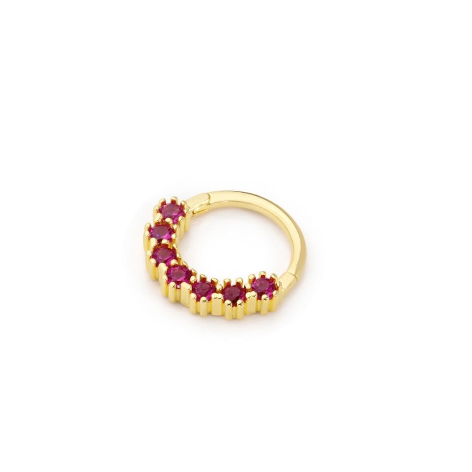 Kırmızı Sıra Taşlı Helix Piercing