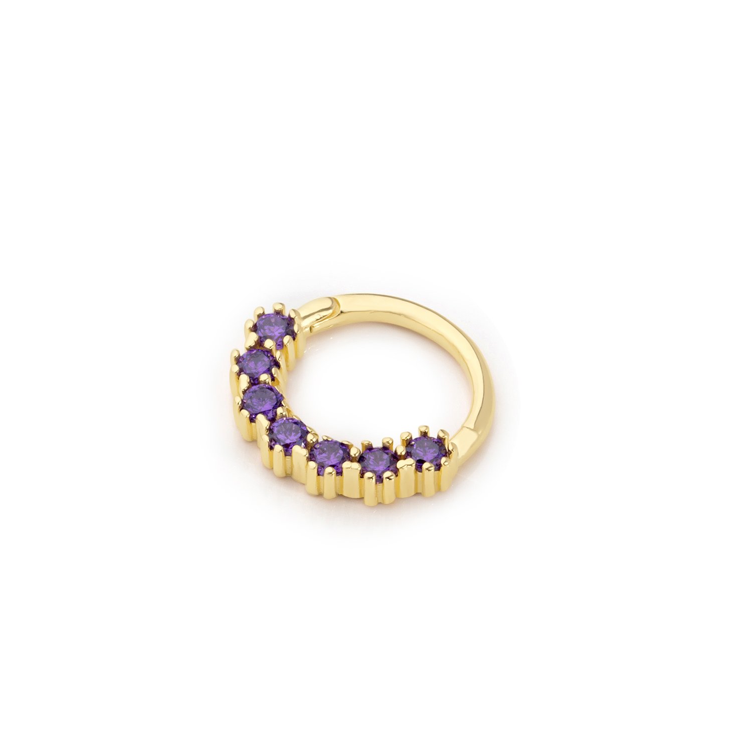 Mor Sıra Taşlı Helix Piercing
