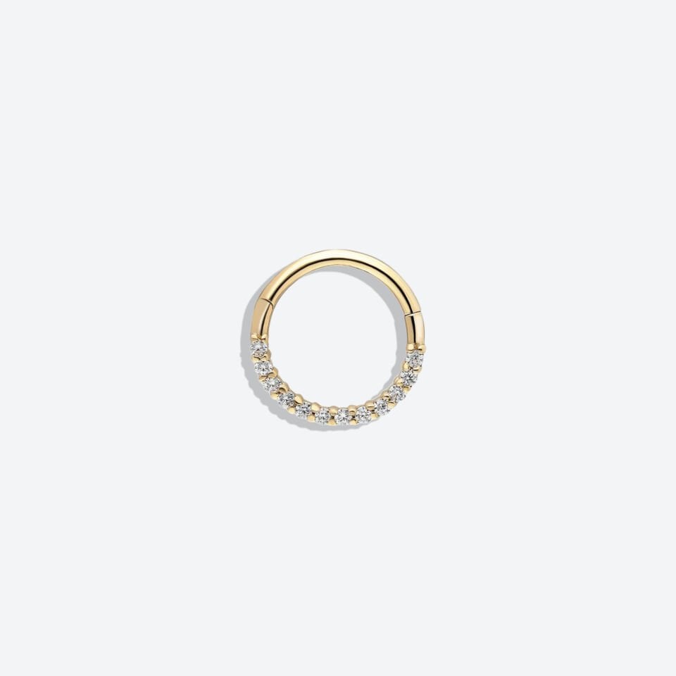 Oniki Beyaz Taşlı Helix Piercing