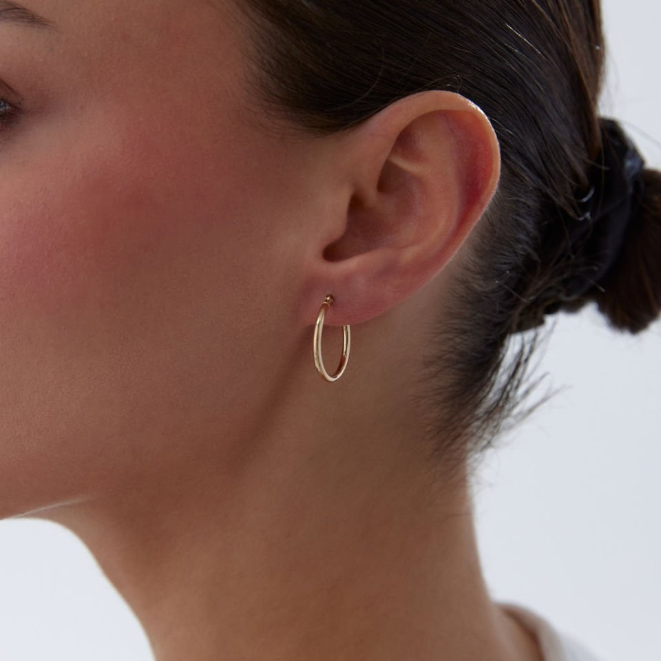 Medium 2mm Oval Boru Halka Küpe