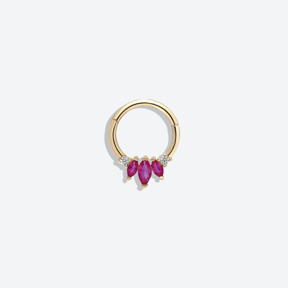 Kırmızı Markizli Helix Piercing