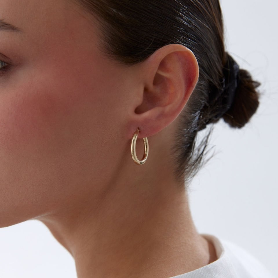 Medium 3mm Oval Boru Halka Küpe