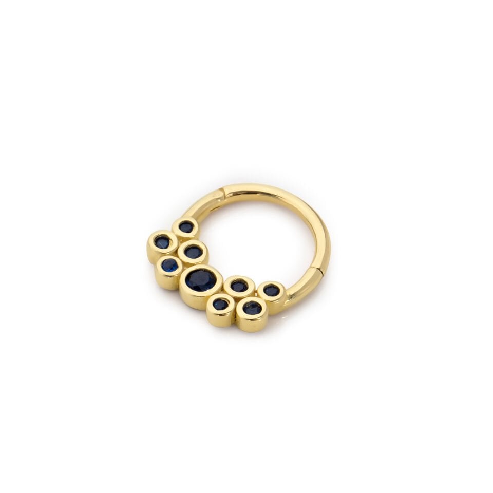 Lacivert Balonlu Helix Piercing