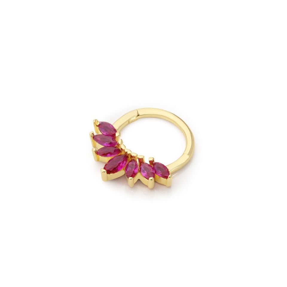 Kırmızı Sıra Taşlı Helix Piercing