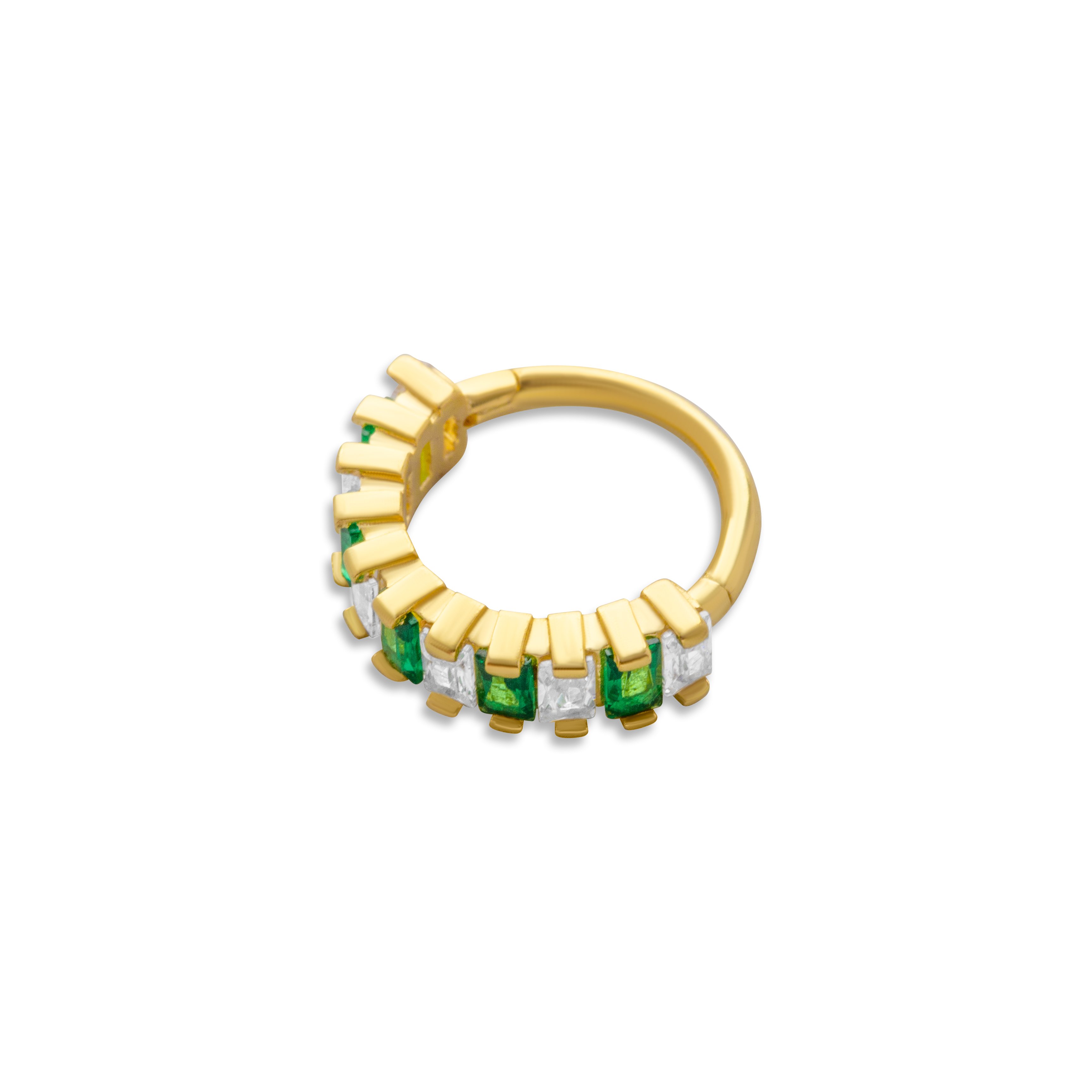 Yan Taşlı Green Helix Piercing