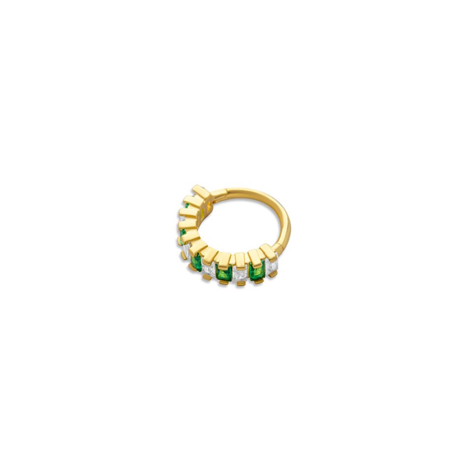 Yan Taşlı Green Helix Piercing
