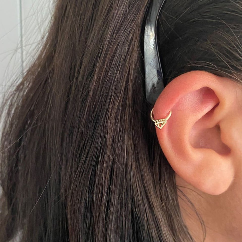 Elmas Motifli Helix Piercing