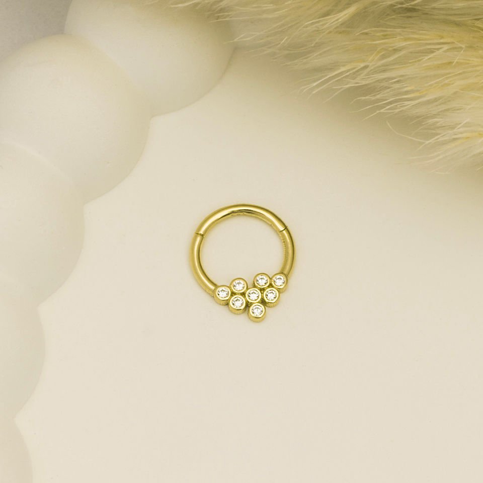 Sekiz Taşlı Motifli Helix Piercing
