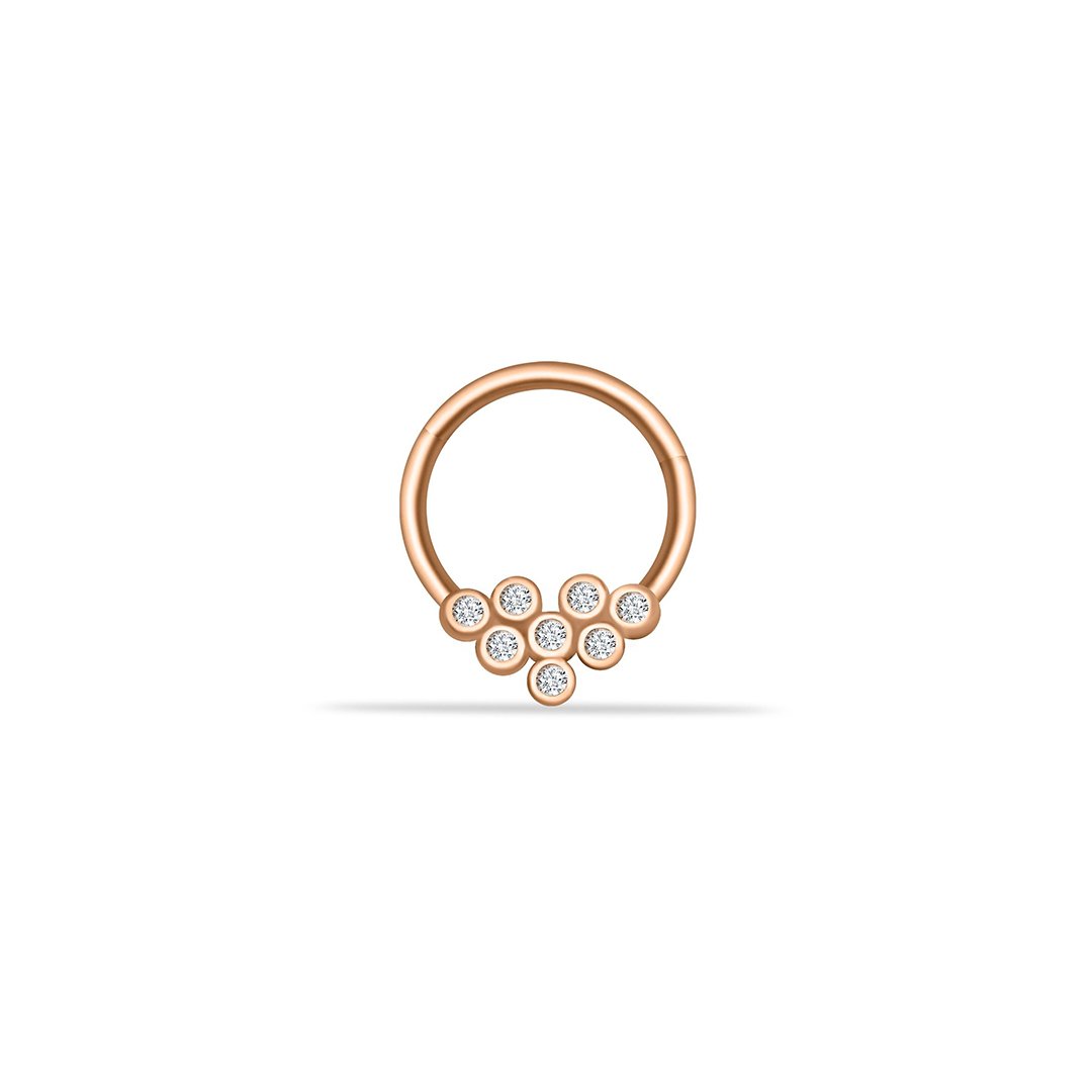 Sekiz Taşlı Motifli Helix Piercing