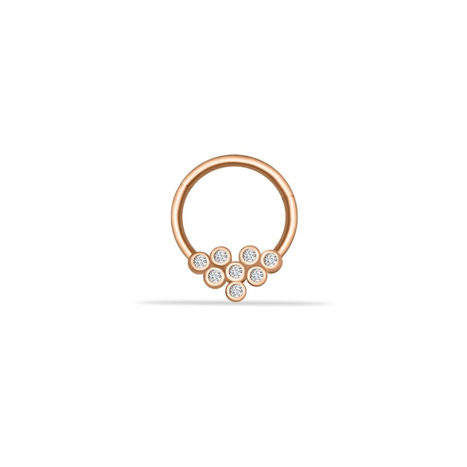 Sekiz Taşlı Motifli Helix Piercing