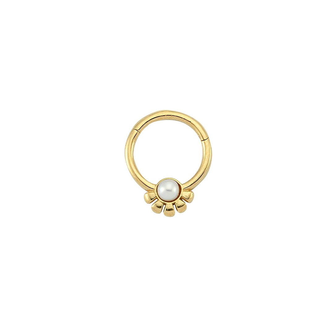 İncili Yarım Papatya Helix Piercing