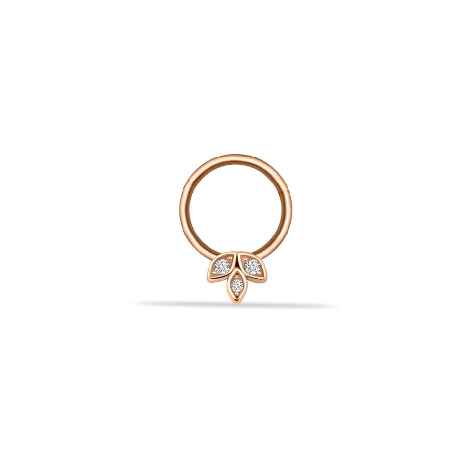 Taşlı Çiçek Motifli Helix Piercing