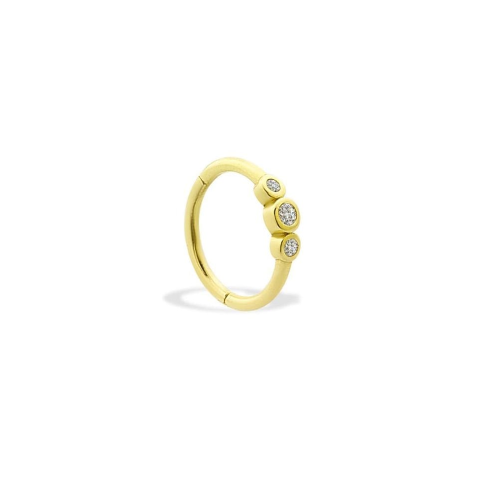 Alttan Üç Taşlı Helix Piercing