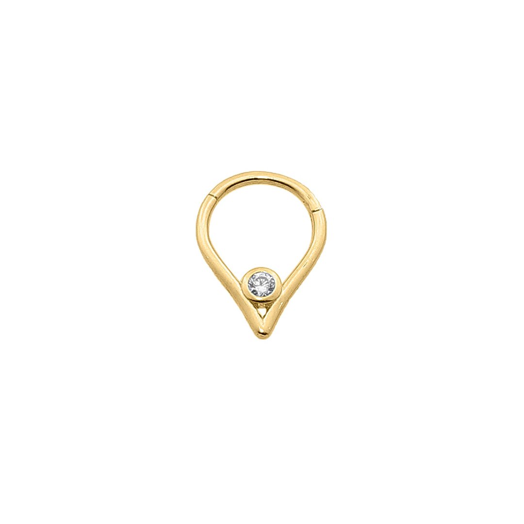 Taşlı Damla Helix Piercing