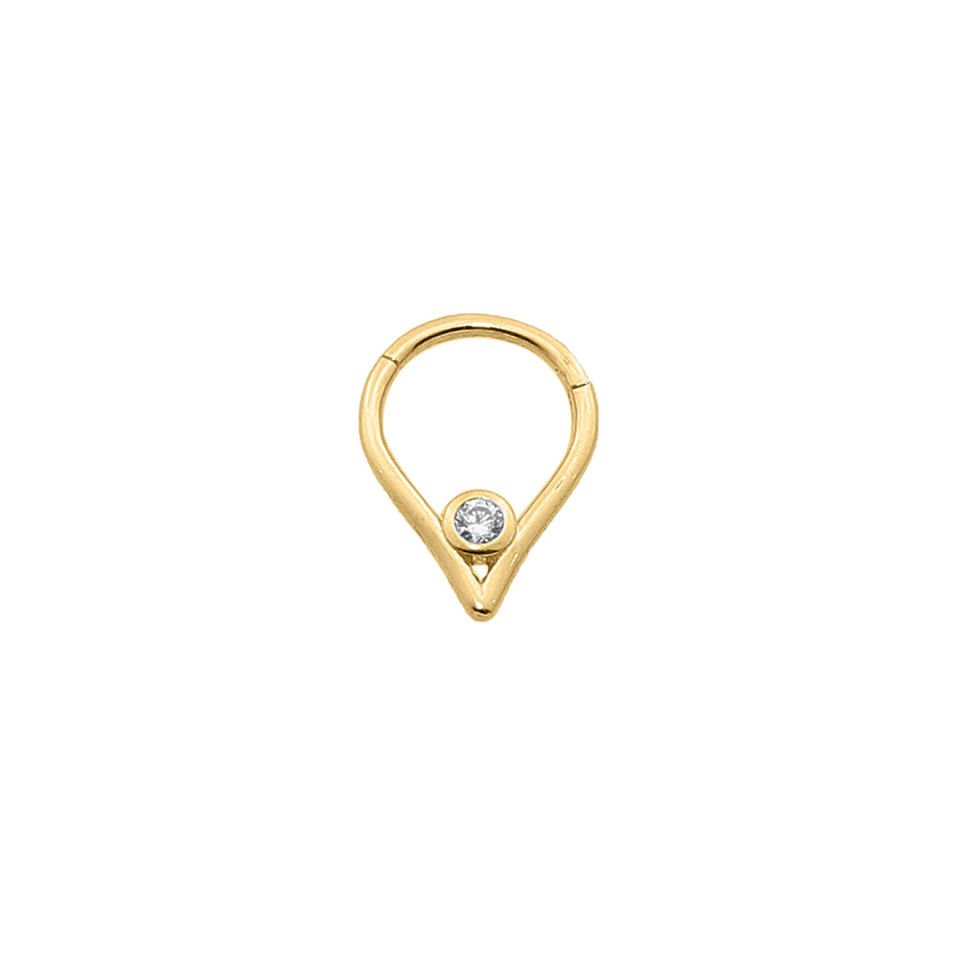 Taşlı Damla Helix Piercing