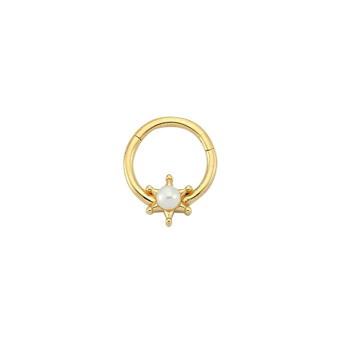 İncili Yıldız Motifli Helix Piercing