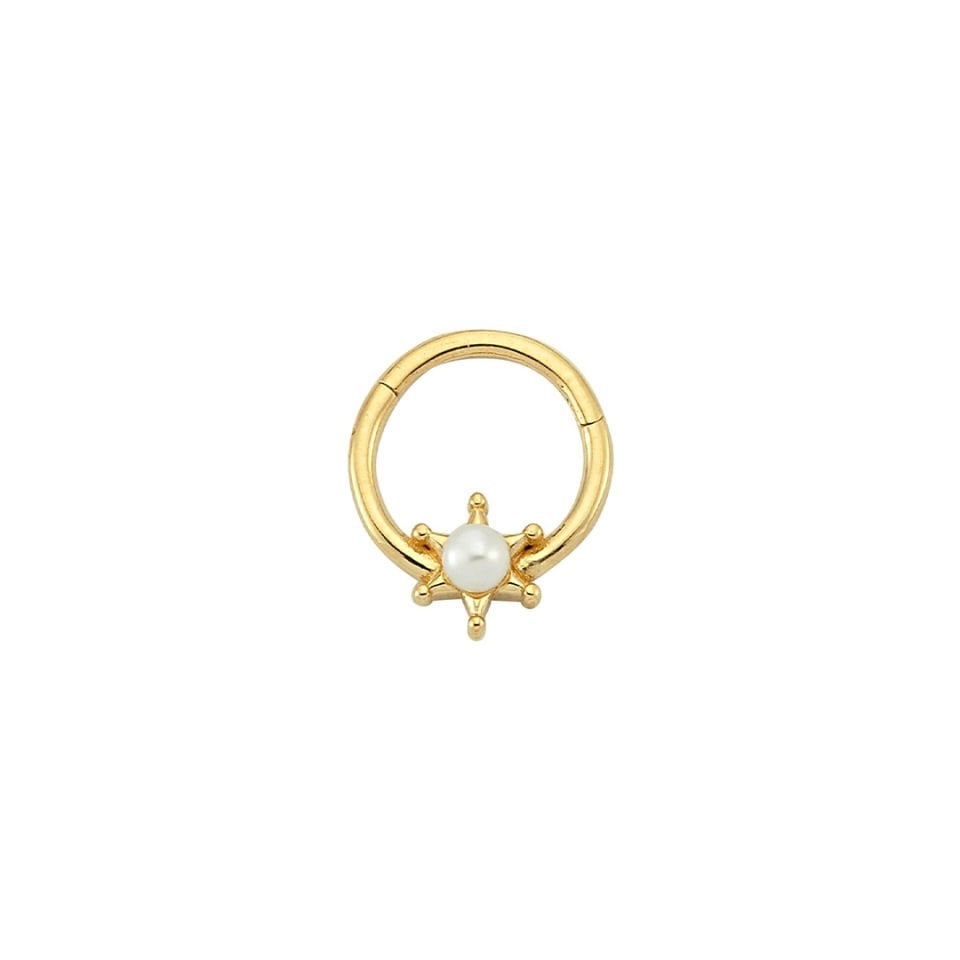 İncili Yıldız Motifli Helix Piercing