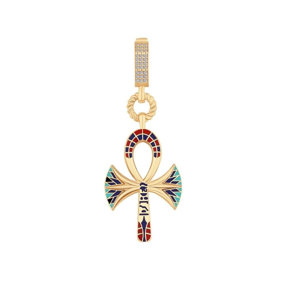 Renkli Mineli Ankh Charm