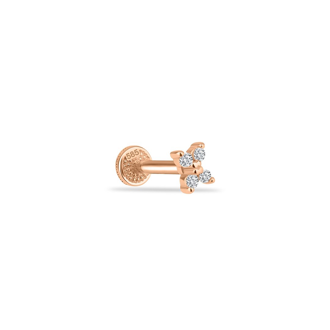 Dört Taşlı Minimal Tragus Piercing