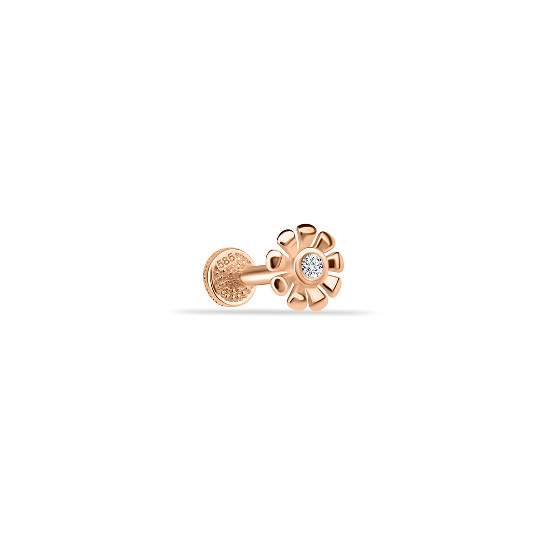 Ortası Taşlı Papatya Tragus Piercing