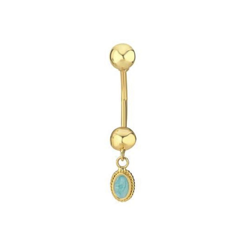 Turkuaz Opal Göbek Piercing