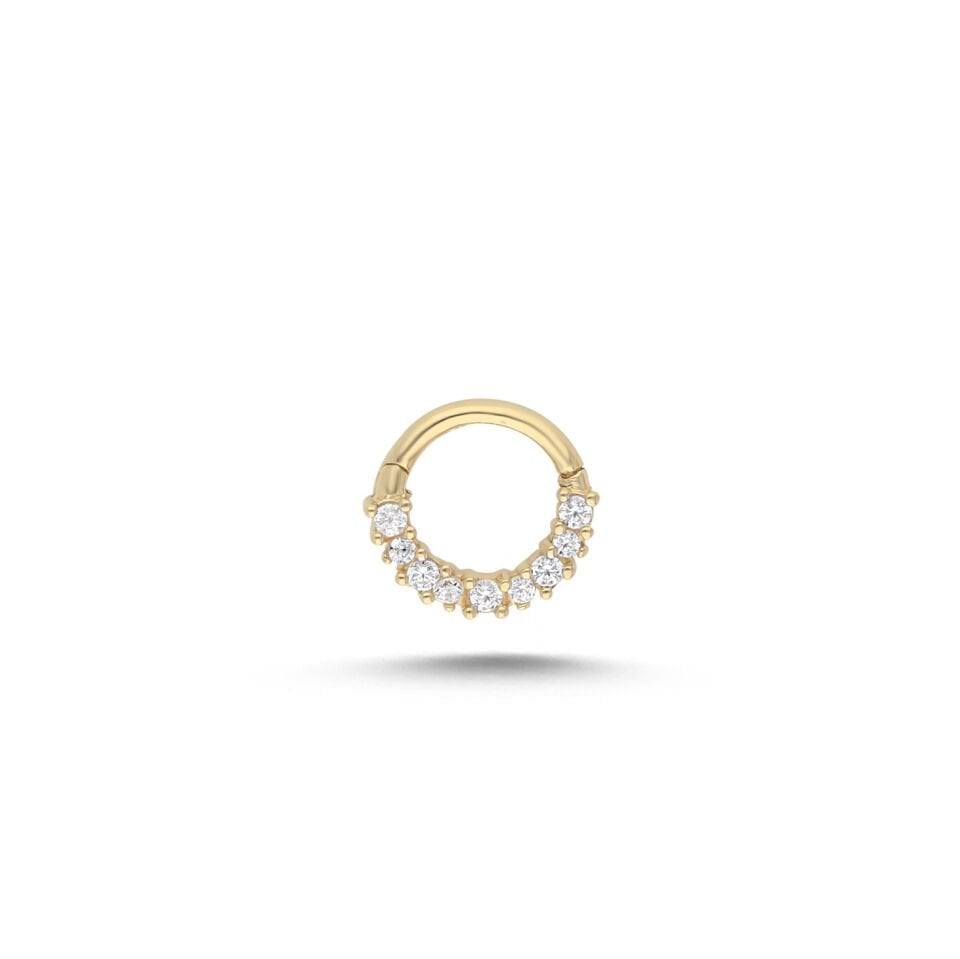 6.0 mm Büyük Küçük Beyaz Taşlı Helix Piercing