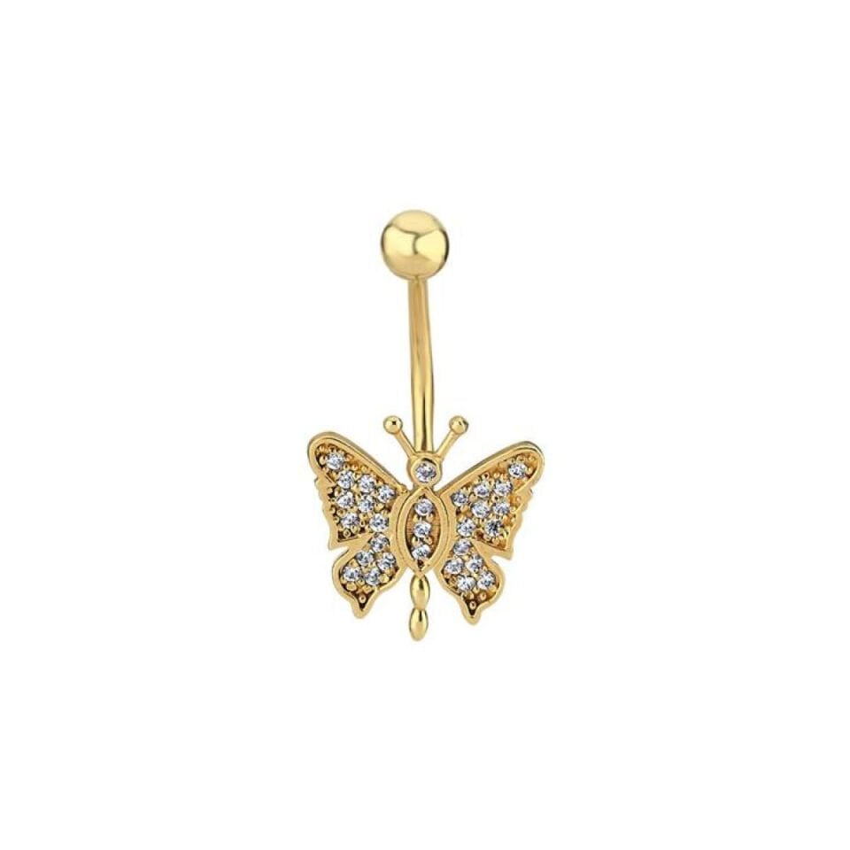Taşlı Kelebek Göbek Piercing