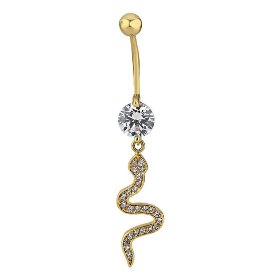Taşlı Yılan Göbek Piercing