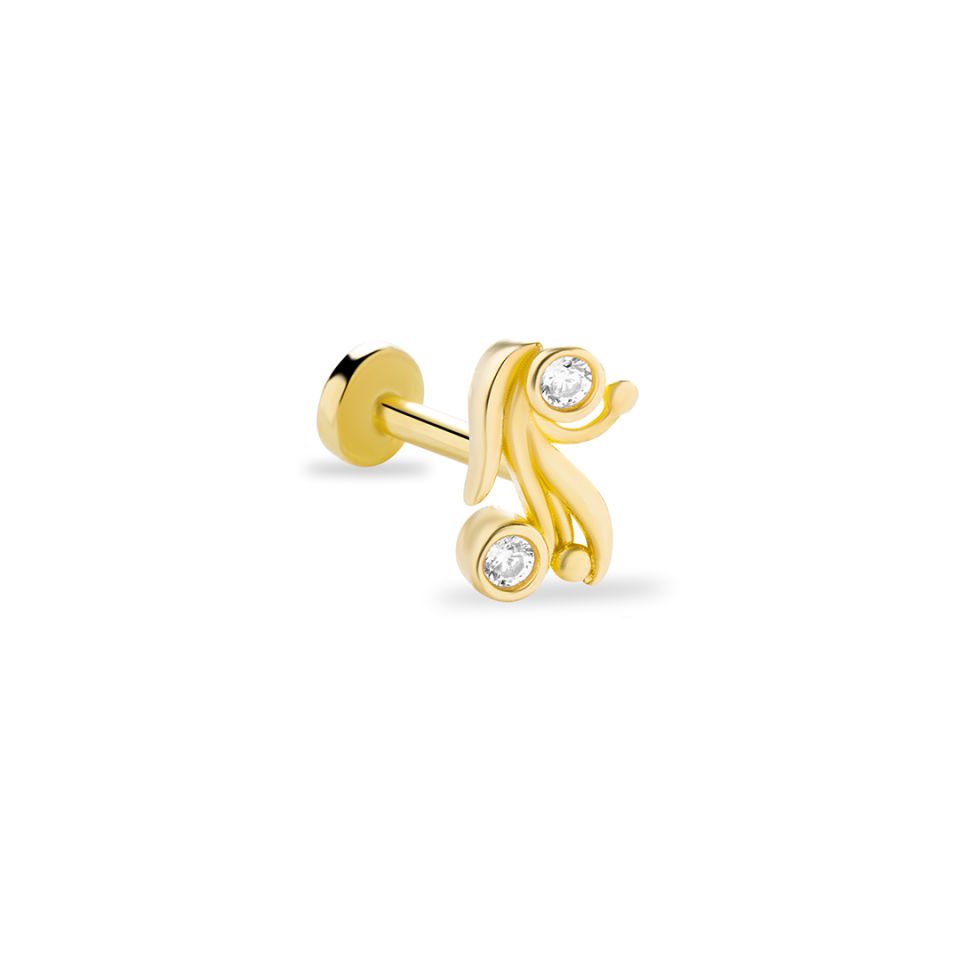 Double Taş Kıvrımlı Tragus