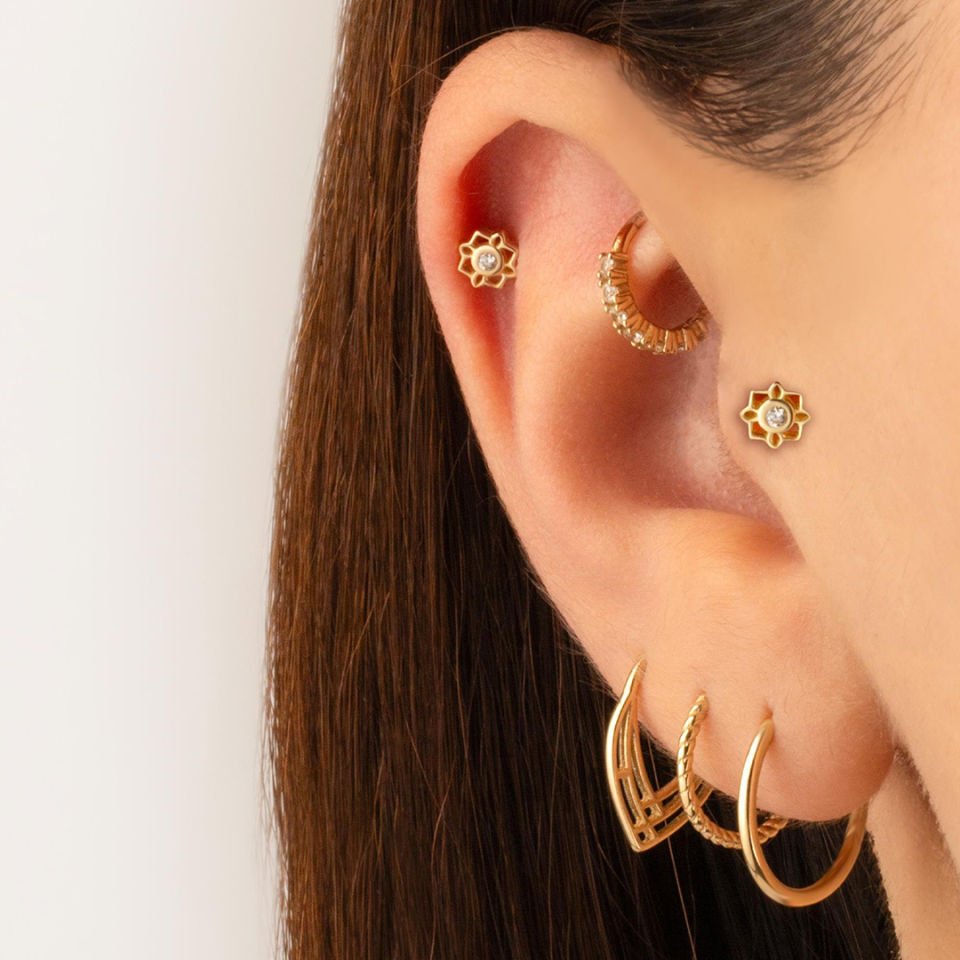 Taşlı Pusula Tragus Piercing