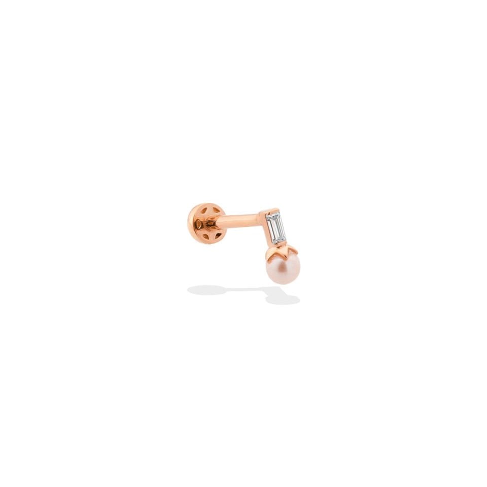 Ucunda İncili Baget Taşlı Tragus Piercing