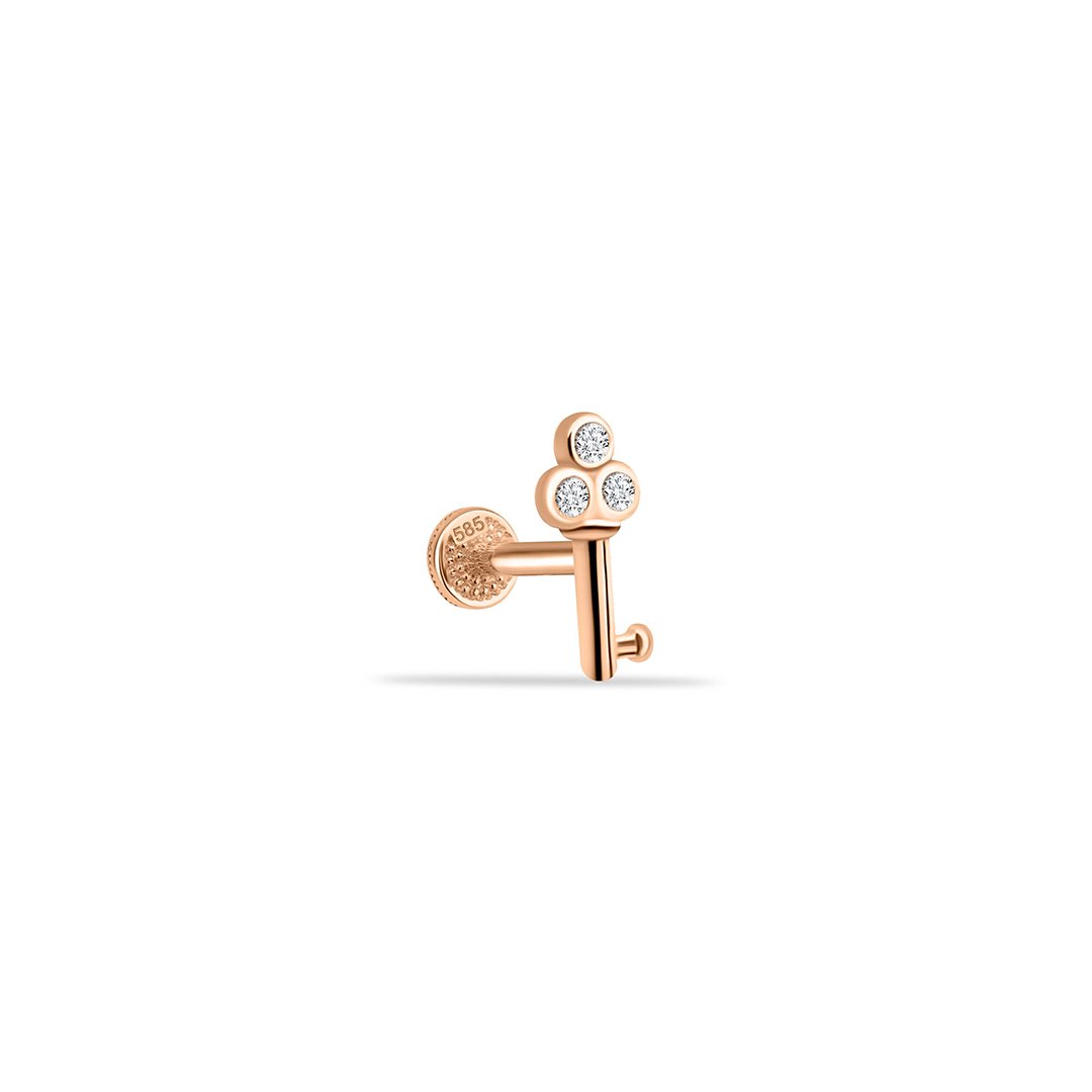 Taşlı Anahtar Minimal Tragus Piercing