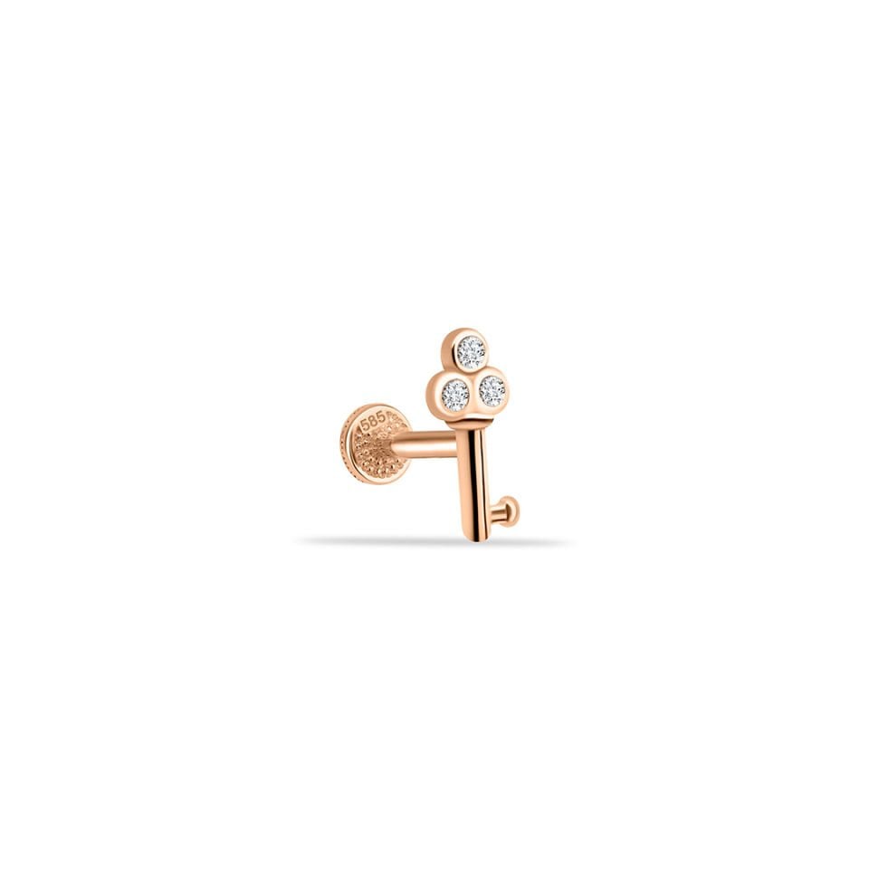Taşlı Anahtar Minimal Tragus Piercing