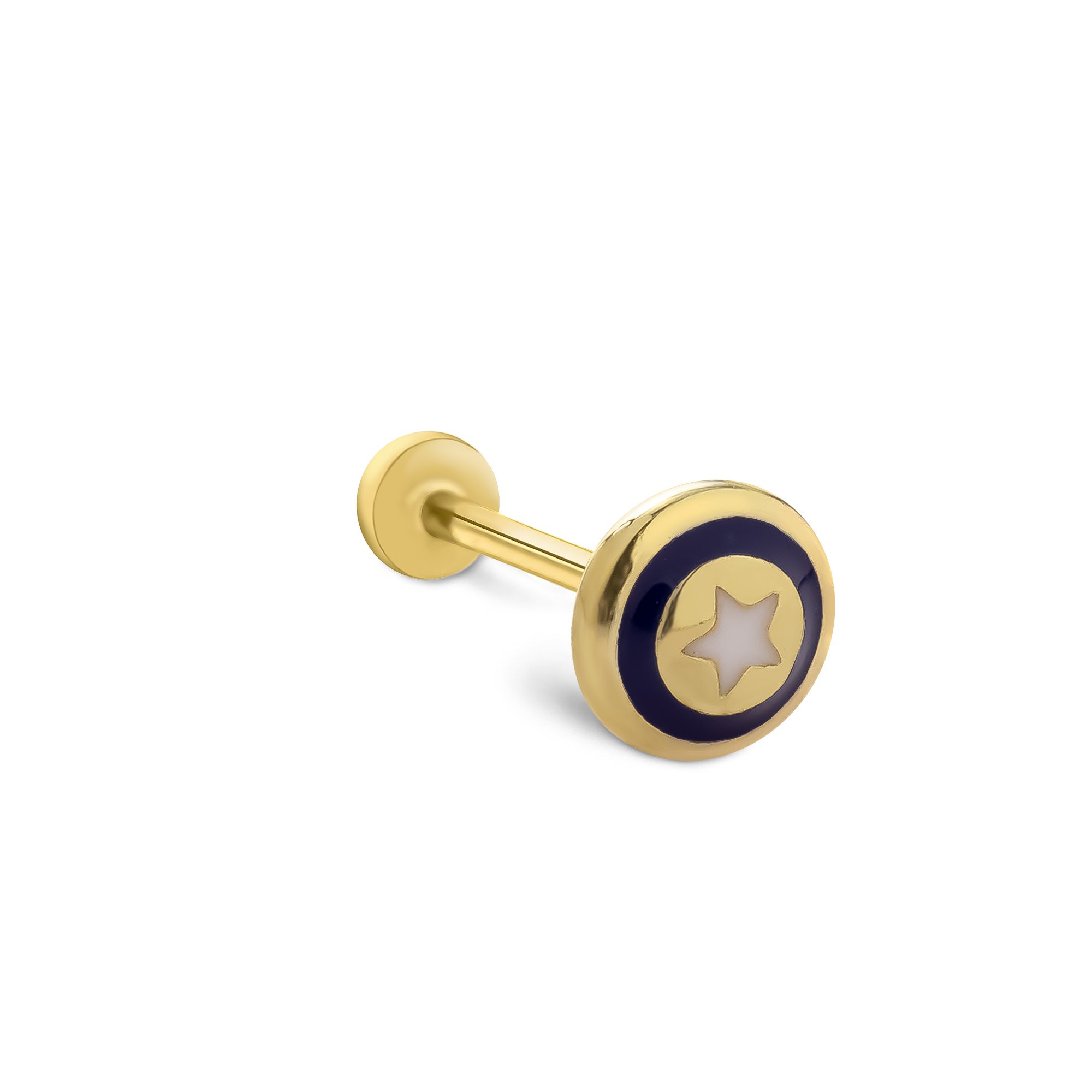 Star Lacivert Mineli Tragus Piercing