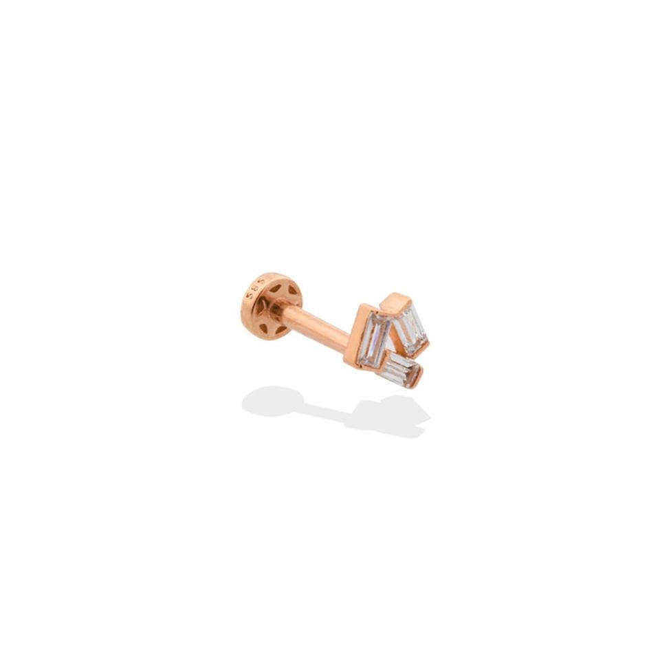 Üçgen Baget Taşlı Tragus Piercing