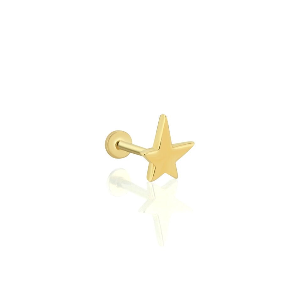 Asimetrik Büyük Yıldız Tragus Piercing