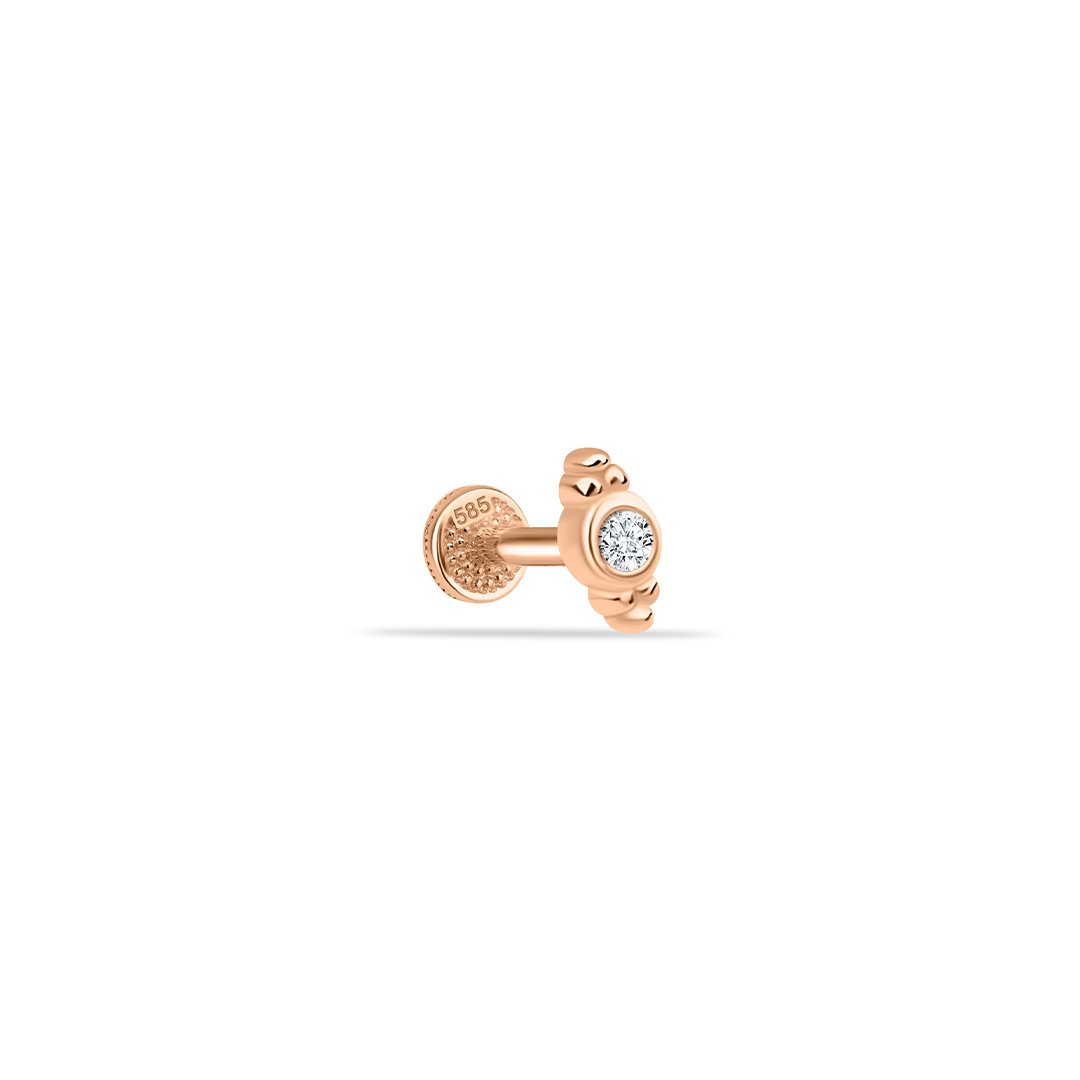 Tek Taşlı Kruvasan Tragus Piercing