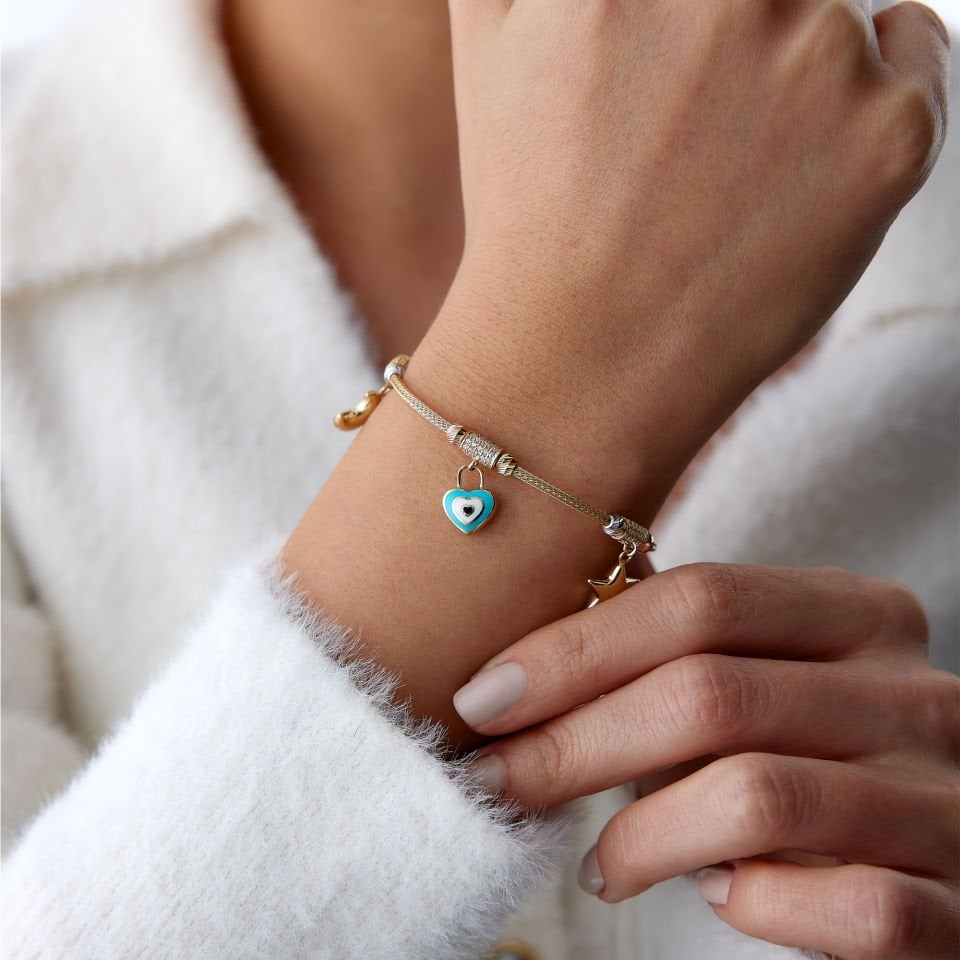 İç İçe Kalp Charm Bileklik
