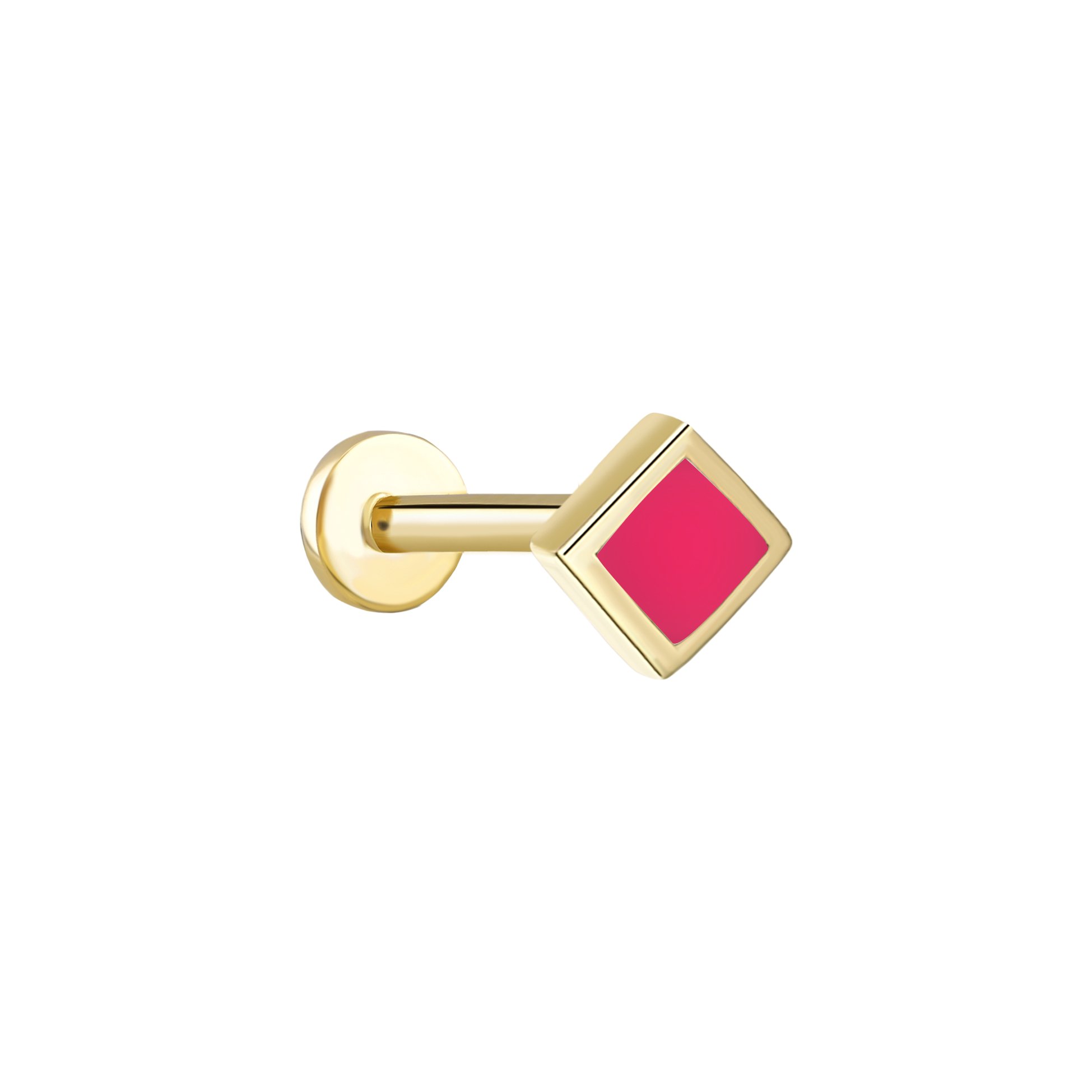 Kare Pink Mineli Tragus Piercing