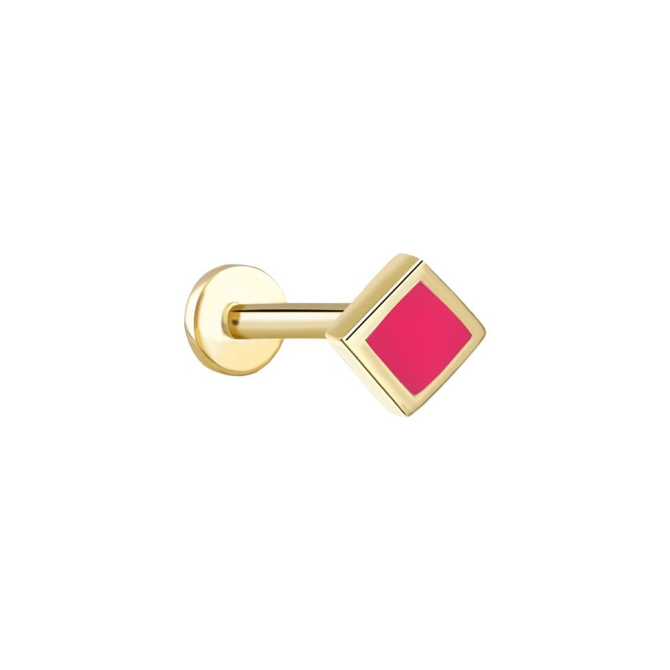 Kare Pink Mineli Tragus Piercing