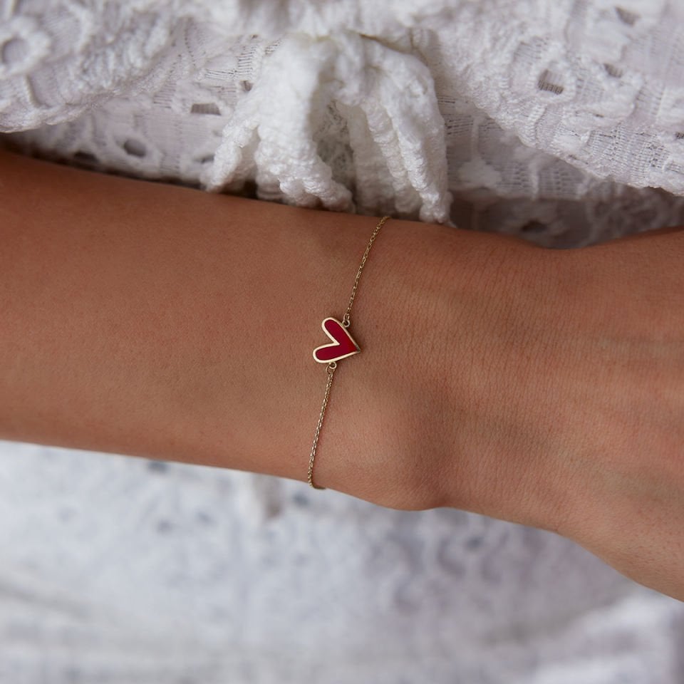 Origami Mineli Kalp Bileklik