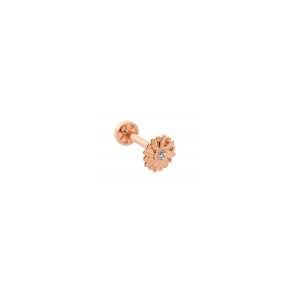 Ortası Taşlı Çiçek Tragus Piercing