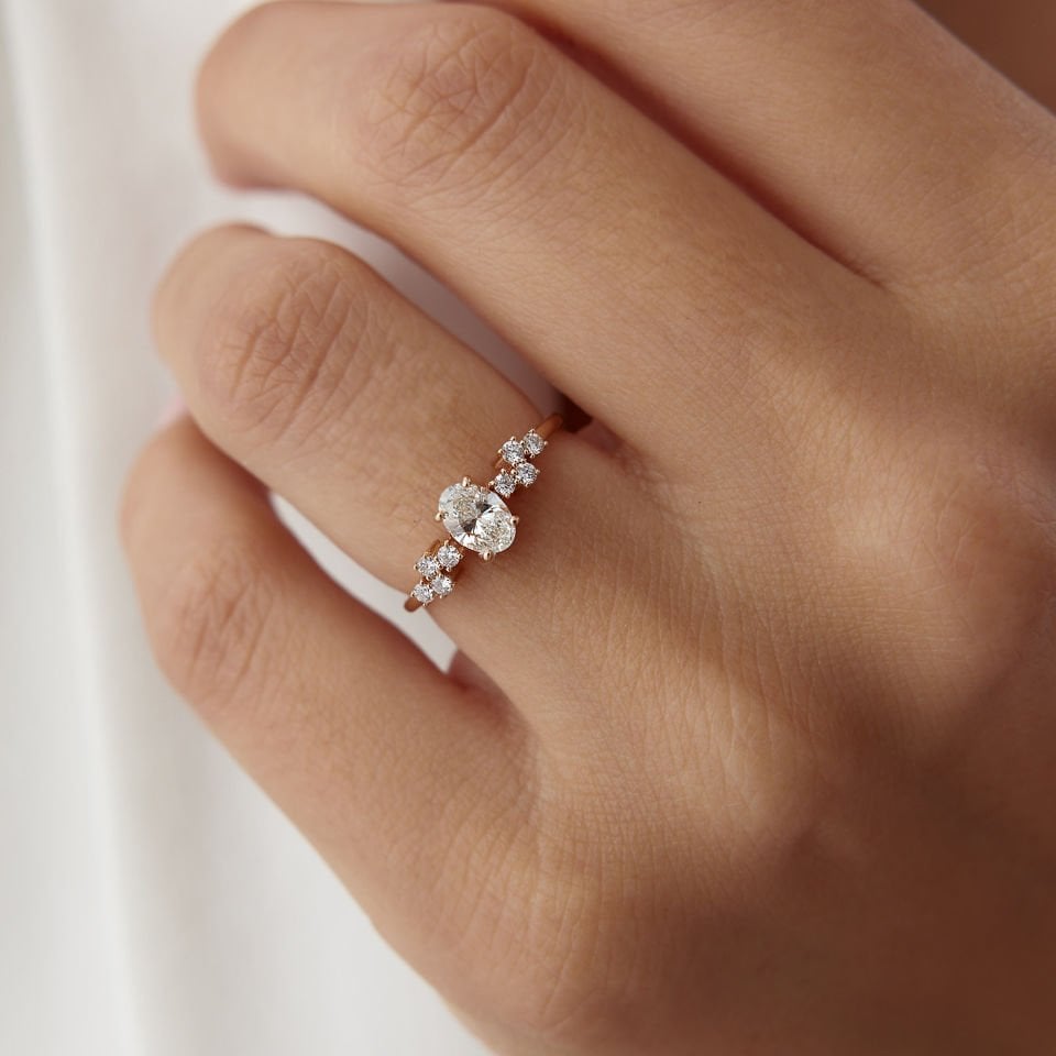 0.40 Ct Pırlanta Queen Oval Yüzük
