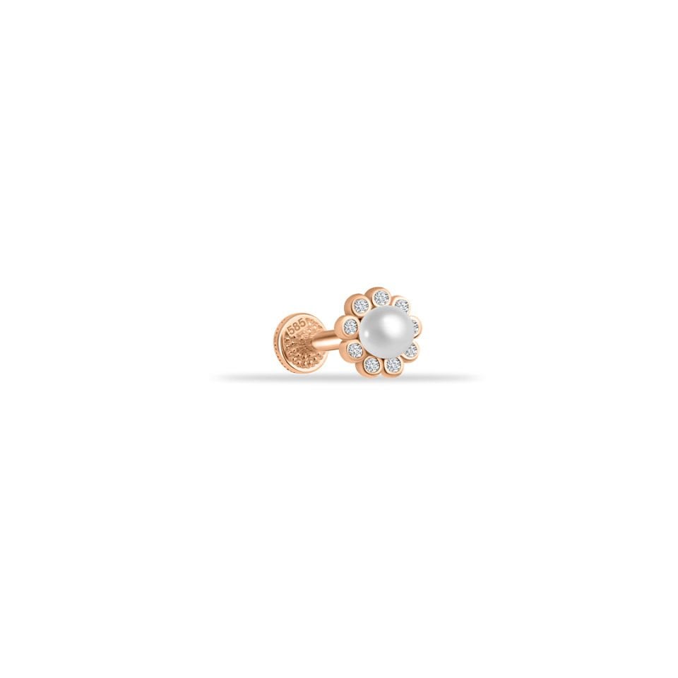 Etrafı Taşlı İnci Tragus Piercing