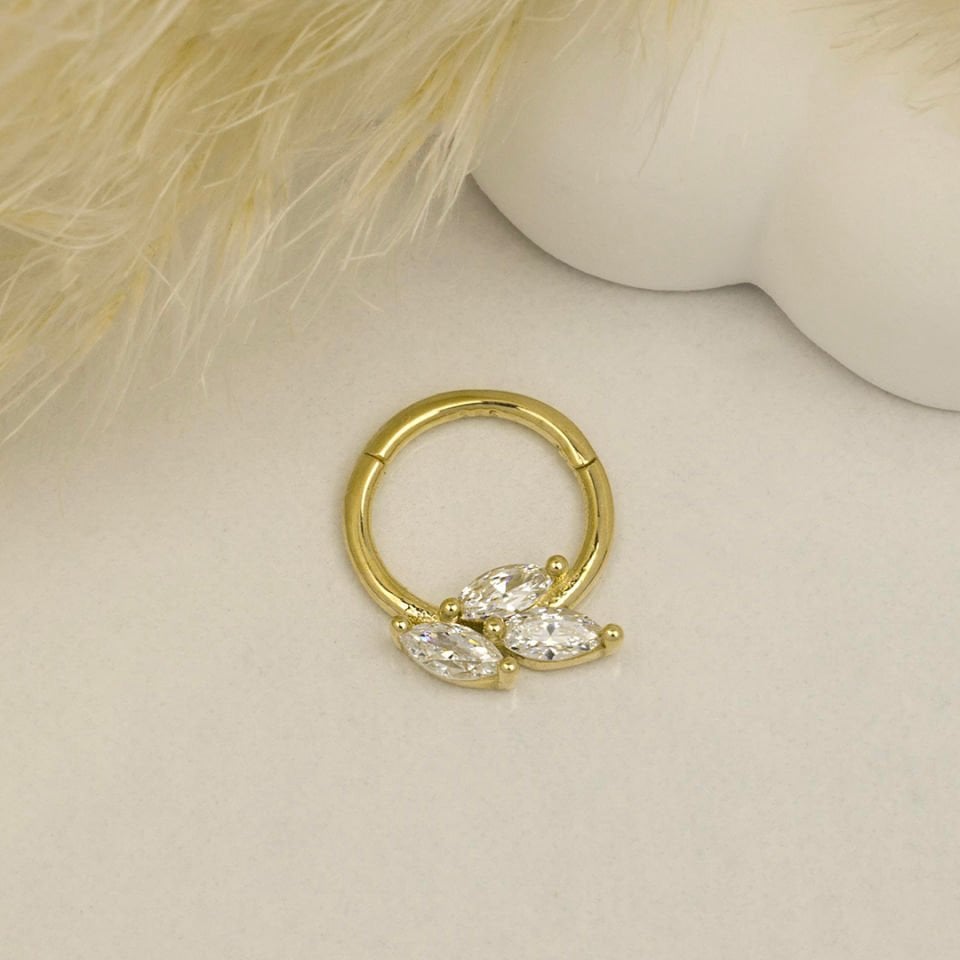 Üç Markiz Taşlı Helix Piercing